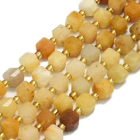 Natural Golden Silk Jade  Beads Strands G-I376-D55-01-1