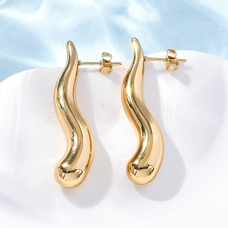 Teardrop 304 Stainless Steel Stud Earrings EJEW-A125-28B-G-1