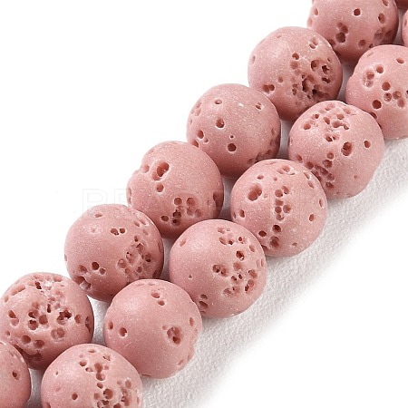 Synthetic Lava Rock Dyed Beads Strands G-H311-08B-08-1