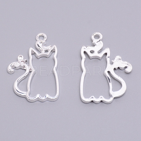 Alloy Open Back Bezel Pendants PALLOY-WH0072-90S-RS-1