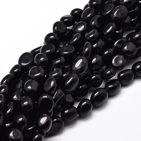 Dyed Natural Obsidian Nuggets Beads Strands G-J335-04-1