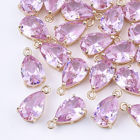 Transparent Glass Charms X-GLAA-T007-11F-1