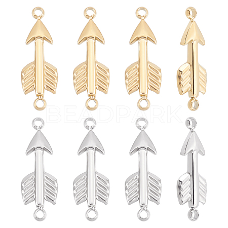 8Pcs 2 Colors 304 Stainless Steel Connector Charms STAS-UN0035-78-1