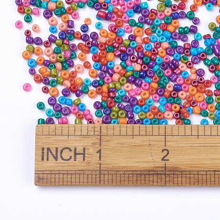 8/0 Baking Paint Glass Seed Beads SEED-S002-KM-1