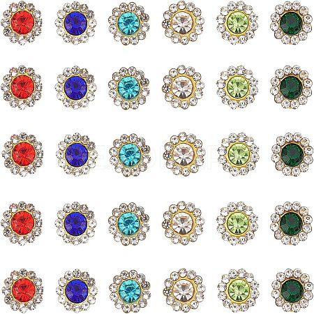 SUPERFINDINGS 600Pcs 6 Colors Sew on Rhinestone RGLA-FH0001-02-1