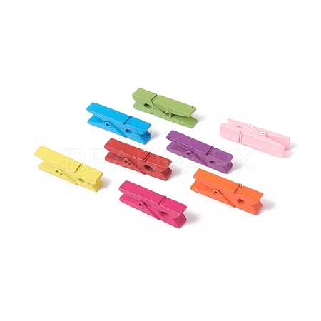 Natural Wooden Craft Pegs Clips WOOD-E010-02C-1