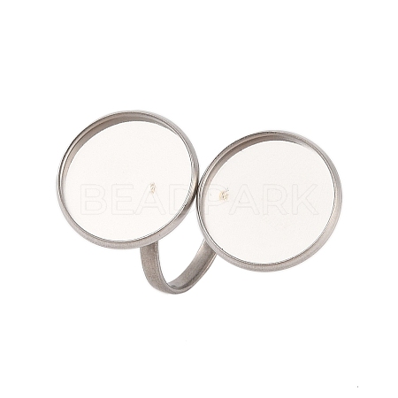 Non-Tarnish 304 Stainless Steel Open Cuff Ring Findings STAS-E124-05L-P-1