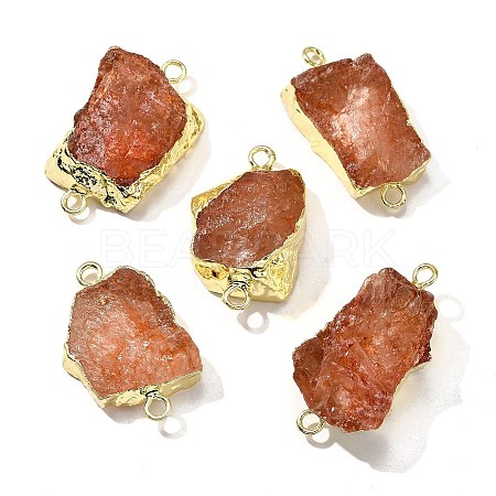 Raw Rough Natural Dyed Quartz Crystal Links Connector Charms G-K189-04LG-08-1