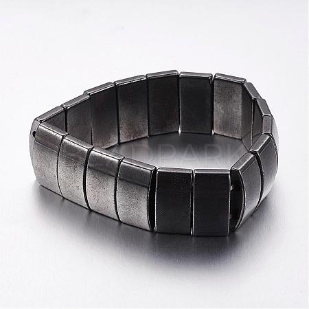 Valentines Gift for A Guy Stretchy Magnetic Synthetic Hematite Bracelet IMB002-1