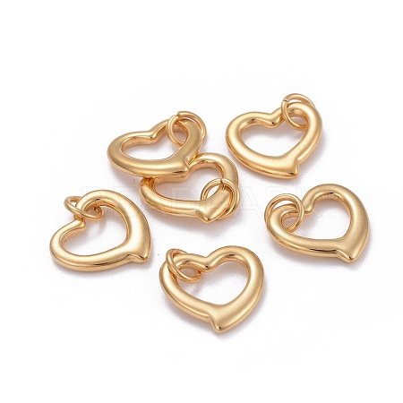 304 Stainless Steel Open Heart Charms STAS-L218-14G-1