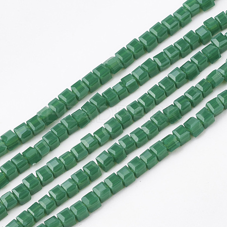 Opaque Color Glass Beads Strands X-GLAA-S178-09C-1