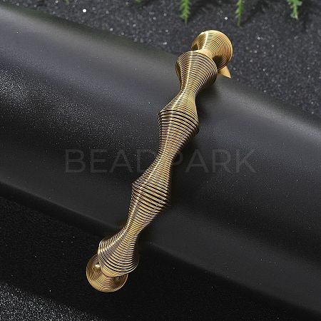 304 Stainless Steel Stretch Bangles for Women BJEW-P315-02C-G-1