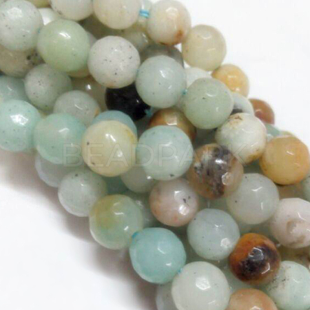 Natural Flower Amazonite Beads Strands LS-G-G542-8mm-02-1