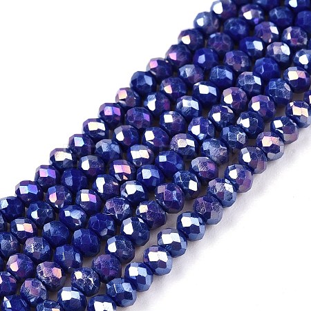 Electroplate Glass Beads Strands EGLA-A044-P2mm-B07-1