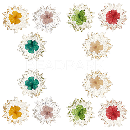 SUNNYCLUE 12Pcs 6 Colors Transparent Clear Epoxy Resin Cabochons CRES-SC0001-89-1