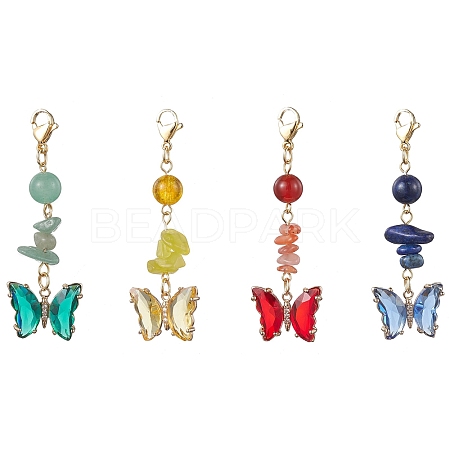 Glass Pendant Decorations HJEW-TA00133-1