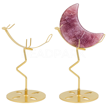 Zinc Alloy Crystal Rock Display Easels ODIS-WH0038-297G-1