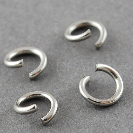 Tarnish Resistant 304 Stainless Steel Open Jump Rings A-STAS-R049-4x0.6mm-1
