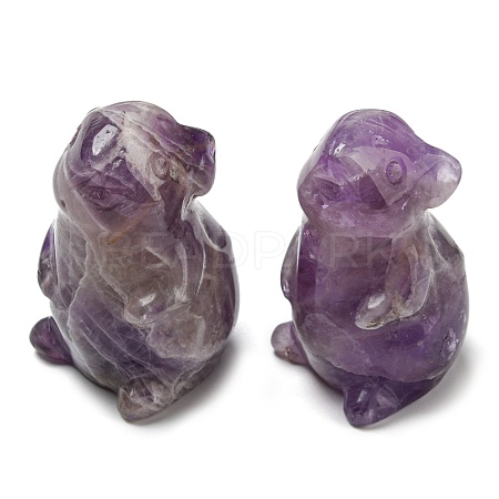 Natural Amethyst Carved Healing Mouse Figurines DJEW-D012-02A-1