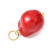 Electroplated Glass Imitation Pearl Pendants PALLOY-JF04579-01-5