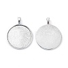 Tibetan Style Alloy Flat Round Pendant Cabochon Settings TIBEP-M022-15AS-2