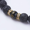 Natural Lava Rock Stretch Bracelets BJEW-F286-03G-2