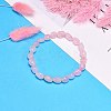 Natural Rose Quartz Bead Stretch Bracelets LS-BJEW-K213-01-1
