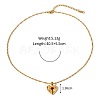 Valentine's Day 304 Stainless Steel Pave Cubic Zirconia Hammered Heart Pendant Necklaces for Women WG1D3D7-01-1