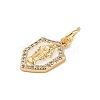 Brass Micro Pave Clear Cubic Zirconia Pendants KK-E111-31E-G-2