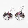 Natural Tourmaline Dangle Earrings EJEW-P136-B04-1