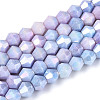 Anti-Tarnish Electroplate Bicone Glass Beads Strands EGLA-T021-4mm-16-06-1