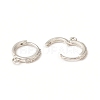 Brass Micro Pave Clear Cubic Zirconia Hoop Earring Findings KK-C018-01B-P-2