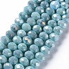 Opaque Baking Painted Glass Beads Strands X-EGLA-N006-006E-1