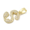 Brass Micro Pave Cubic Zirconia Pendants ZIRC-C012-01G-19-2