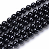Natural Black Onyx Round Bead Strands X-G-T055-8mm-10-1