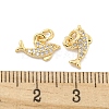 Brass Micro Pave Clear Cubic Zirconia Charms KK-Z044-14B-3