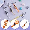 4Pcs  4 Colors Macrame Fringe Braided Keychain AJEW-SW00014-03-3