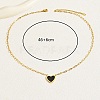 Natural Shell Heart Pendant Necklaces with Golden Stainless Steel Paperclip Chains EU3732-1-3