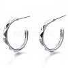 Brass Half Hoop Earrings KK-N232-109P-NF-3