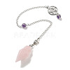Natural Rose Quartz Pointed Dowsing Pendulums G-K338-12P-02-1