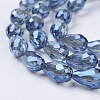 Electroplate Glass Beads Strands X-EGLA-D015-15x10mm-32-2