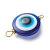 Transparent Evil Eye Resin Connector Charms PALLOY-JF01848-01-6