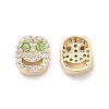 Brass Micro Pave Cubic Zirconia Beads KK-M241-01J-1