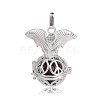 Silver Color Plated Brass Hollow Round Cage Pendants KK-J252-05S-2