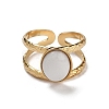 Ion Plating(IP) 304 Stainless Steel Open Cuff Rings RJEW-F167-04G-03-3