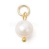 3Pcs 3 Colors Natural Cultured Freshwater Pearl Two Sides Polished Charms PALLOY-JF04036-4