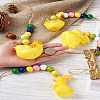 Crafans 4Pcs 4 Style Easter Theme Plastic Hen & Rabbit Pendant Decorations HJEW-CF0001-16A-17