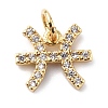 Brass Micro Pave Cubic Zirconia Charms ZIRC-F131-16G-12-1