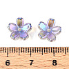 Transparent Electroplate Glass Bead Caps EGLA-N015-01E-3