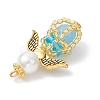 Luminous Handmade Glass Seed Beaded Angel Pendants PALLOY-MZ00963-05-4